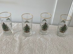 Spode Christmas Tree Double Old-Fashioned Glasses Set Of 4