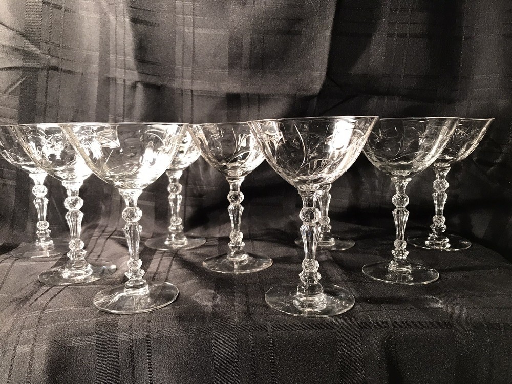Vintage Fostoria MULBERRY Sherbet Glass 14868 Damaged(9)