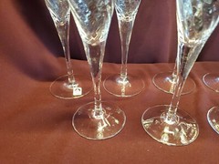 Set of (5) Sasaki Reflections Clear Wine Glasses – 8″ ta- 4 oz – Japan