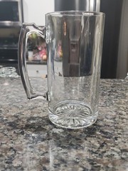 Pair of Vintage Libbey Heavy Thick Clear Glasses Beer Tankards Mugs 24 oz