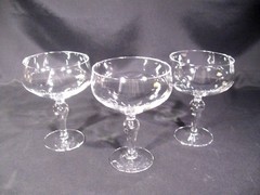 Corcoran Teardrop Clear Champagne/Tall Sherbet Glasses Set of 7