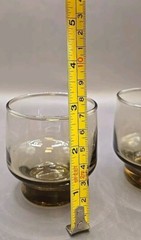 Vtg Set Of 2 LIBBEY Tawny Brown Smokey 5oz Footed Glasses Bar Ware 1970s EUC!