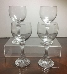 Vintage Mikasa Crystal THE RITZ Wine Glasses Stemware Set Of 4 In Box