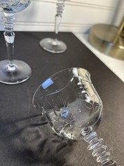 Vintage Rock Sharpe Crystal Sherbet Champagne Glasses – Set 6 – Etched – 1930s
