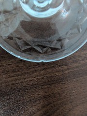Rogaska Crystal GALLIA 5.75″ Champagne Sherbet Glass Star Cross Base Flaw