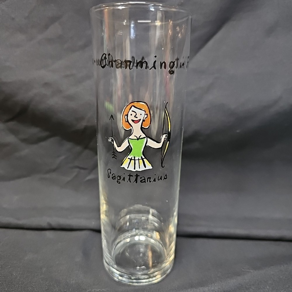 Vintage POTTERY BARN What’s Your Sign ZODIAC Sagittarius Libbey Highball Glass