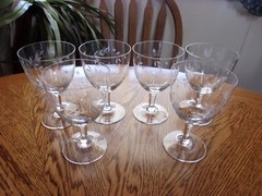 Wine Etched Floral Blown Smooth Stem 10 Oz Capacity – Set of 6 Glasses
