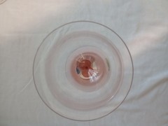 Mikasa Sea Mist Coral Frosted Heart Shaped Stem Wine Glasses-Set Of 3