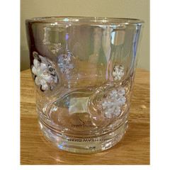 World Market Anthropologie “Dupe” Icon Glass Tumbler (Snowflake w/Purple Sheen)
