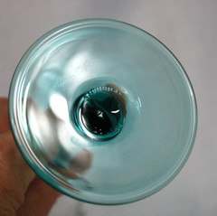 Luminarc Turquoise Teal Aqua Stem Claret Wine Glasses Made In France Set of 3