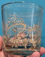 Vintage Culver 22K Gold Mushroom Lowball Glass MCM