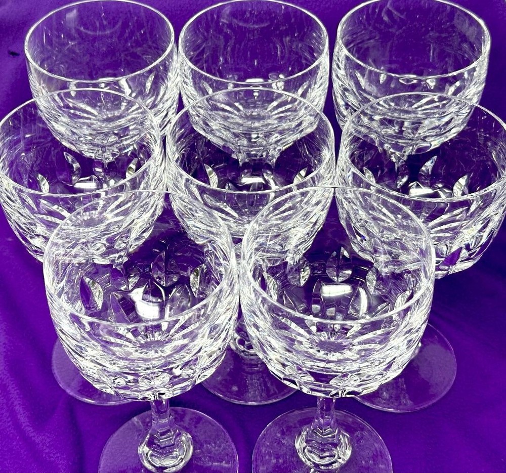 Set Of 8 Mikasa Buckingham Water Goblet/Wine Glasses 7″ Tall Rare Discontinued P