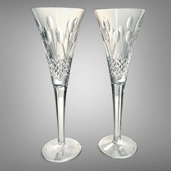 Pair Of 2 Waterford Celebration Joy 10 1/4″ Toasting Champagne Flutes ￼