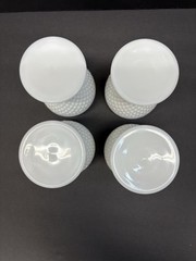 Retro Milk Glass English Hobnail Goblets 5 1/8 inches Set of 4