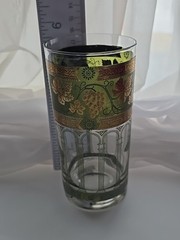 Cera 22K «Golden Grapes» Drinking 5 Glasses/Tumblers/Highball 5.5″ tall