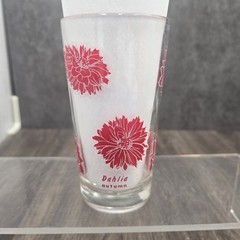 Vintage MCM Floral Juice Glass Boscul Peanut Butter Collectible Dahlia Autumn