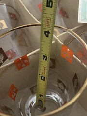 Mcm VTG Libbey Golden Top Fall Leaf Design Glasses 8 Bar Cocktail Tumbler Lot