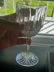 Set of (2) Mikasa Crystal 6 1/2″ Wine Goblets Old Dublin Pattern.