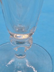 (8)-MCM Tall Footed Champagne Pilsner Crystal Clear Glass-Square Stem **51-7