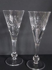 Vintage Spiegelau Treveris 8″ Crystal Flutes Champagne/Wine Set of 2
