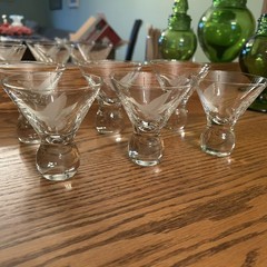 Vintage Cordial Stemless Glasses Etched Flying Duck Pattern (set Of 6)