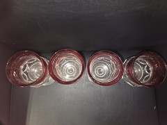Vintage Indiana Glass King’s Crown Ruby Flashed Wine Goblets Set of 4