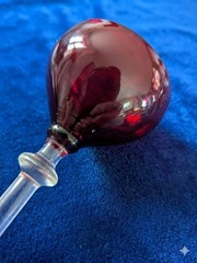 Vintage True Ruby Red Glass Liqueur Cordial Clear Knob Stem 4.25″