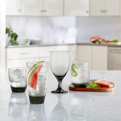 Libbey Classic Smoke Goblet Beverage Glasses, Set Of 6 Timeless Goblet Drinking