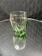 Set Of 4 Fern Green Vtg Anchor Hocking Central Park Starfire Rocks Glasses