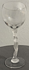 Vintage Bayel France Crystal Goblet Frosted Female Figure Stem Art Nouveau Wine