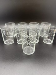 Starflower By Libbey Vintage Set Of 9 Cocktail / Juice Glasses 6 oz