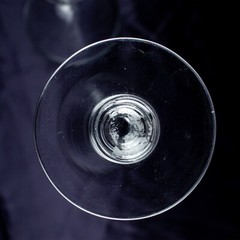 1960’s New York Vintage Crystal Clear Solid Round Coctail Martini Glasses Set 2