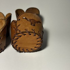 Vintage Leather Glass Holder Sleeve Set Libey Bamco Western Longhorn Hand-Tooled