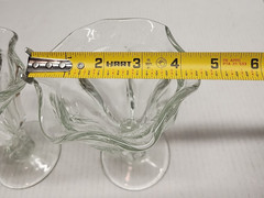 Tulip Footed Ice Cream / Sundae Heavy Glasses Inches Tall 4.5″ Wide Set of 2