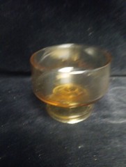 6 Mid Century Amber Yellow Glass Footed Pedestal Sherbet 3″H x 3.5″W