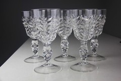 Set of 5 Royal Leerdam Netherlands Pattern Water Goblets
