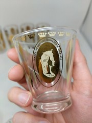 Gold Queen Women Portrait Highball Mid Century MCM Cosmopolitan Bar Glasses VTG