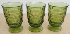 Avocado Green 3.75″ Tall Vintage Whitehall Tumblers by Colony Glass Set of 3