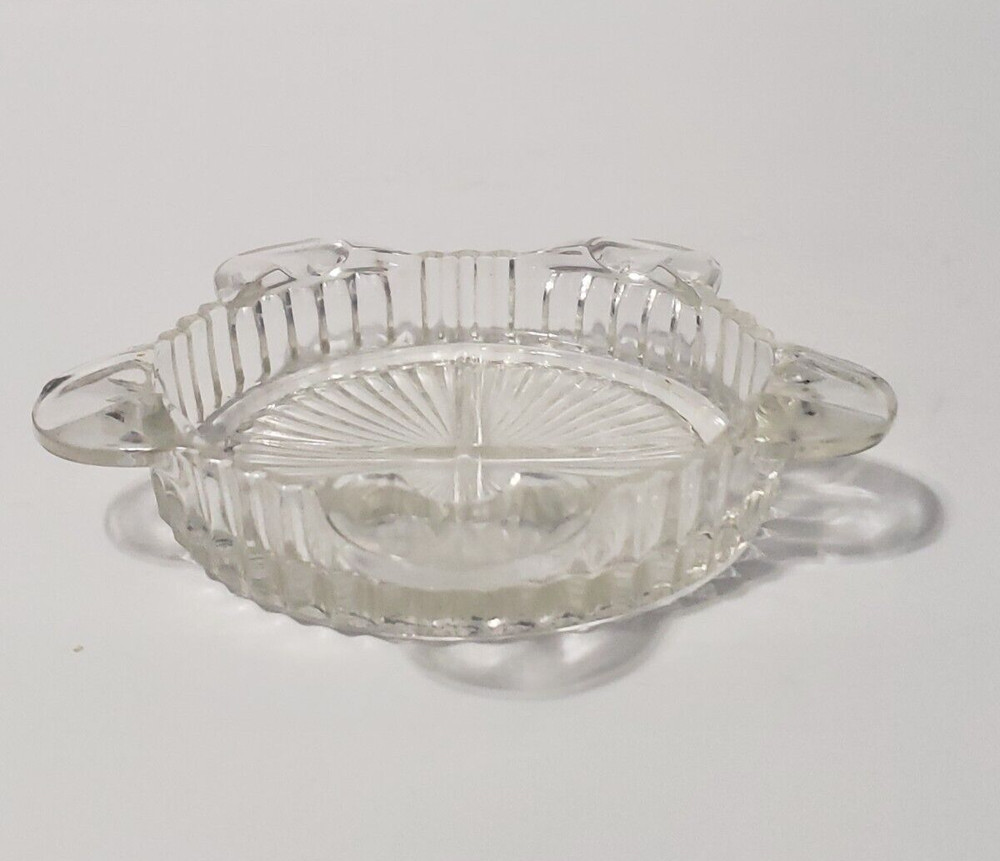 VTG Queen Mary Clear Glass Ash tray 3.5″ round Anchor Hocking Depression Glass