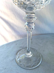 Set of 4 Vtg Rogaska Gallia Crystal Wine Glasses Gold Rim 8″ Etched Floral