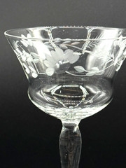 6 Glastonbury-Lotus 3720-19 Champagne/Tall Sherbet 6″ Hand Blown Glass 1930-40s