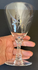 Fostoria Wheat Spray Crystal Water Goblets Set of 2 Elegant Stemware