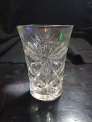 Vintage Early American Prescut Glass Star of David 4 1/4″ Glass Tumbler 8oz