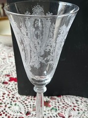 SET of (6) TIFFIN La Fleure Clear (Stem 15024) 8-1/4″ Water / Wine Goblet
