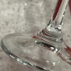 2 Ruby Red Flash Painted, Scroll Design Print, Crystal Detail Stem Wine Glasses