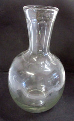 Clear Glass Wine Carafe Etched Grape Design