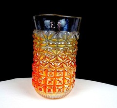 Jain Carnival Glass India Marigold Sarita Vintage 4 3/8″ Tumbler 1935-