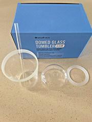 Domed Glass Tumbler Glass Straw Domed Top for Smoothies Iced Drinks