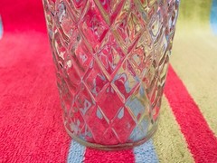 Vintage 6-Lot Anchor Hocking Clear Quilted Diamond Point 6″ Tumbler Glasses