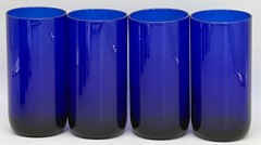 4 Libbey Metropolitan Cobalt Blue Glasses Tumblers 5.75″ Nice Condition